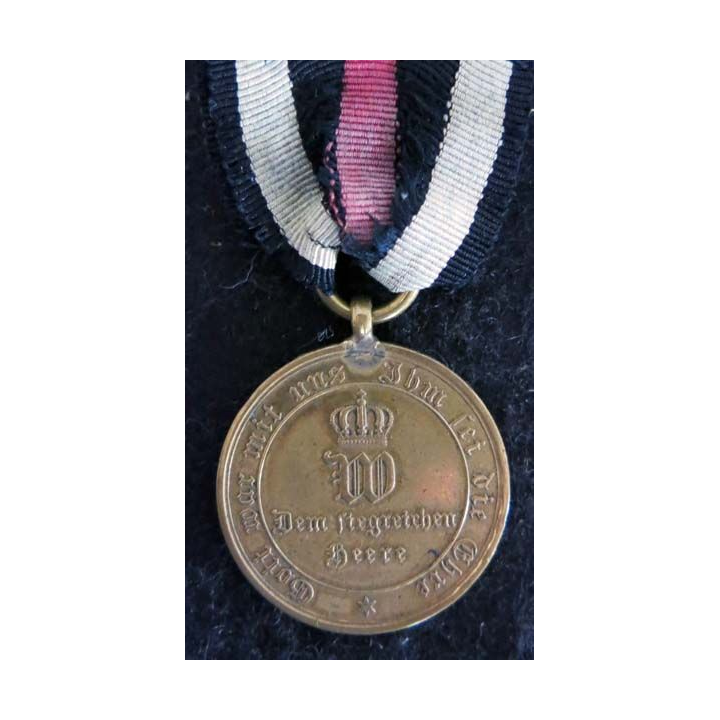 PRUSSE : médaille pour les combattants Kriegsdenkmünze für die Feldzüge 1870-71 bronze