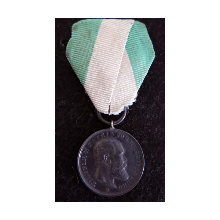 WURTEMBERG : médaille Wilhelm II Koenig von Wurtemberg métal argenté