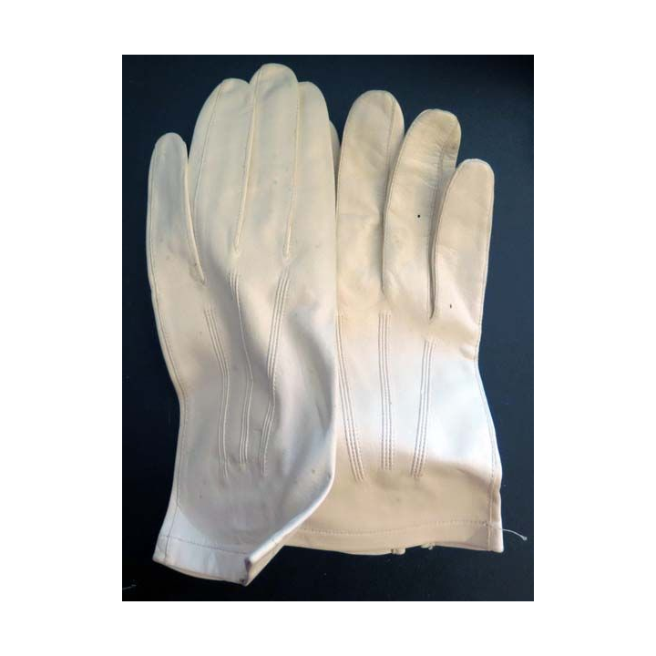 Gants en cuir blanc de tenue de sortie officier Rousseau Niort