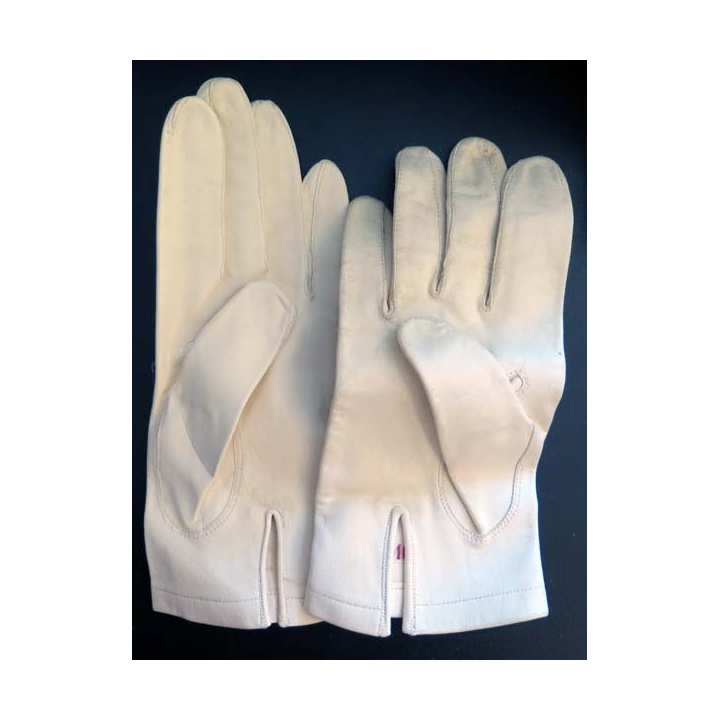 Gants en cuir blanc de tenue de sortie officier Rousseau Niort