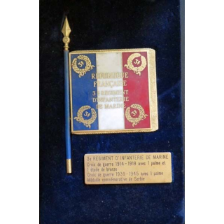 Souvenir régimentaire du drapeau du 3° RIMA recto verso
