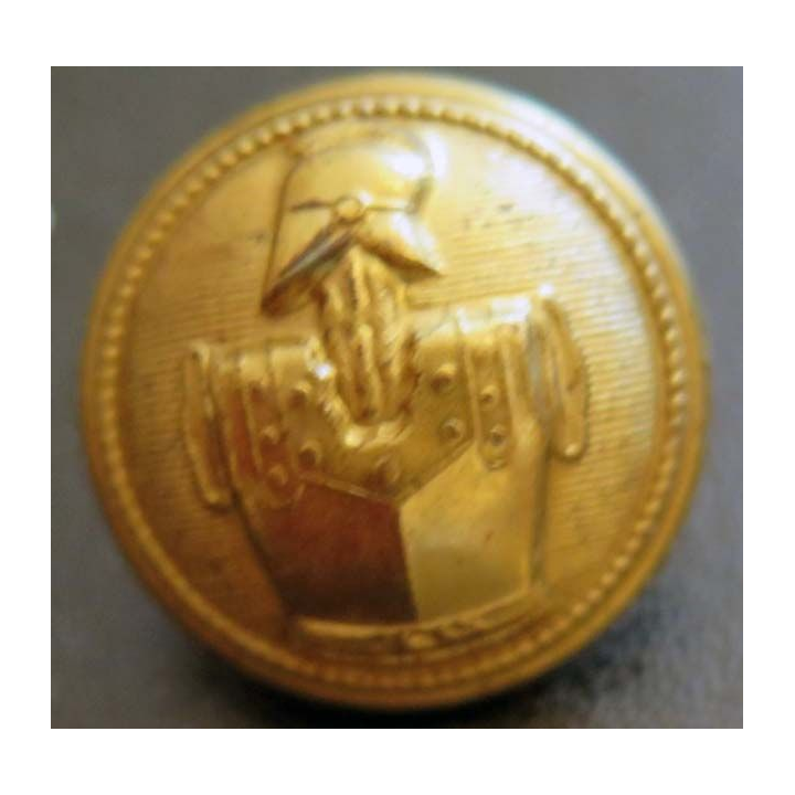 GENIE : bouton d'uniforme du génie de 21 mm couleur laiton dorée