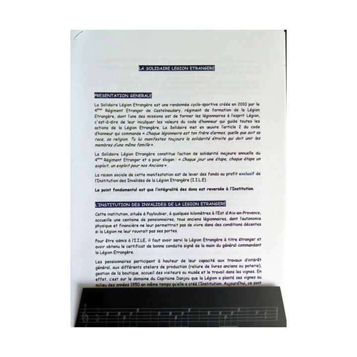 Fascicule Musique de la légion étrangère avec affiche taille A2  