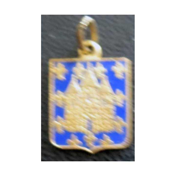 insigne blason en émail de la ville de Melun 11 x 16 mm bandeau bleu