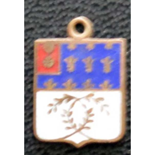 insigne blason en émail de la ville de Reims 11 x 16 mm bandeau bleu