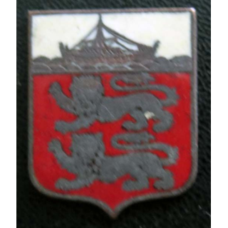 BLASON INCONNU : insigne métallique ancien blason en émail