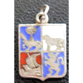 BLASON INCONNU : insigne métallique ancien blason en émail 11 x 16 mm