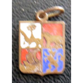 BLASON INCONNU : insigne métallique ancien blason en émail 11 x 16 mm
