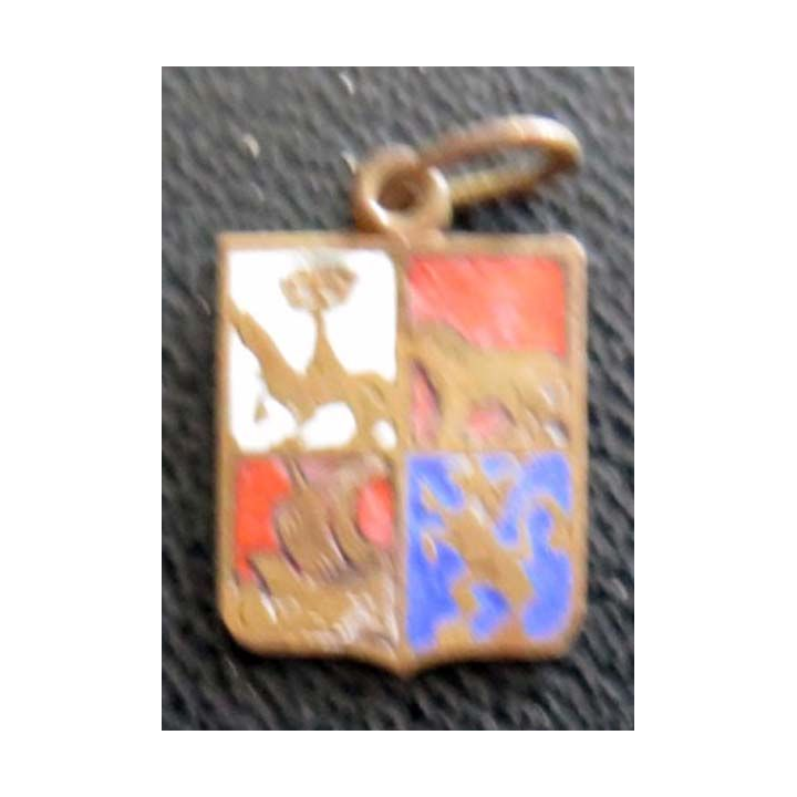 BLASON INCONNU : insigne métallique ancien blason en émail 11 x 16 mm