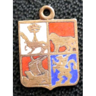 BLASON INCONNU : insigne métallique ancien blason en émail 11 x 16 mm
