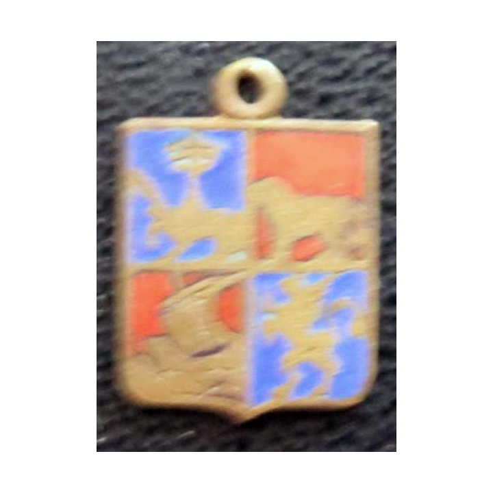 BLASON INCONNU : insigne métallique ancien blason en émail 11 x 16 mm