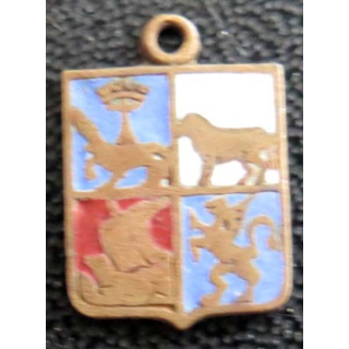 BLASON INCONNU : insigne métallique ancien blason en émail 11 x 16 mm