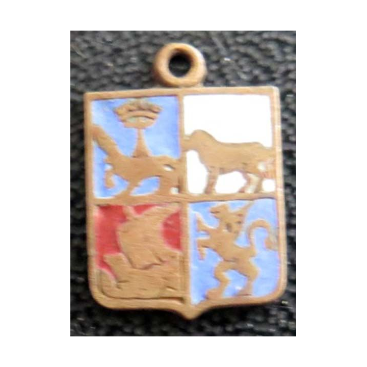 BLASON INCONNU : insigne métallique ancien blason en émail 11 x 16 mm