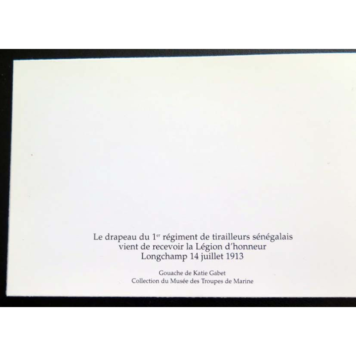 Carte de voeux du drapeau du 1° RTS régiment de tirailleur sénégalais