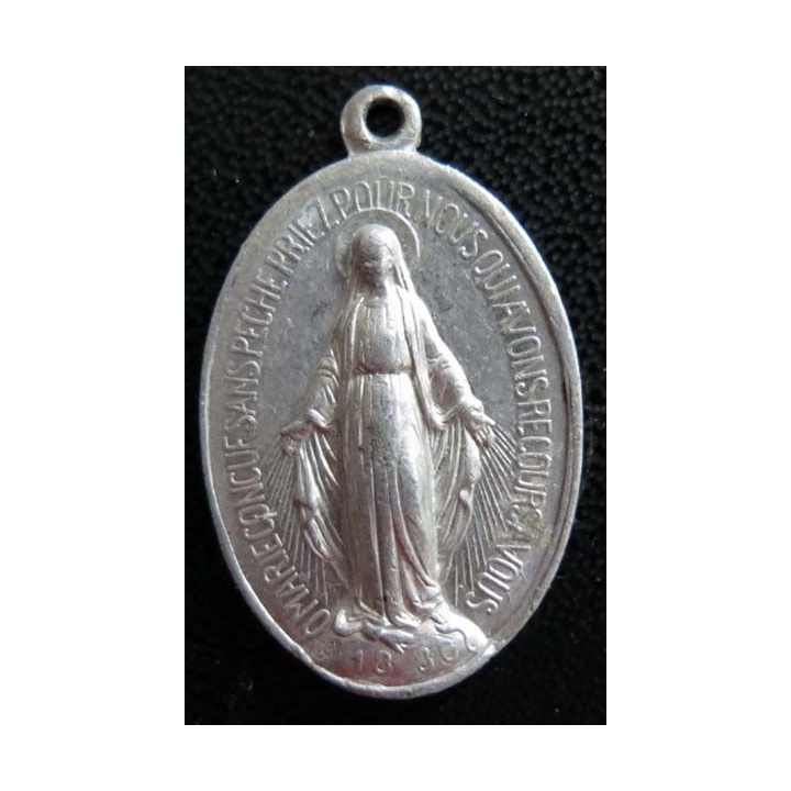 médaille religieuse en aluminium de Marie conçue sans péché de hauteur 3,3 cm