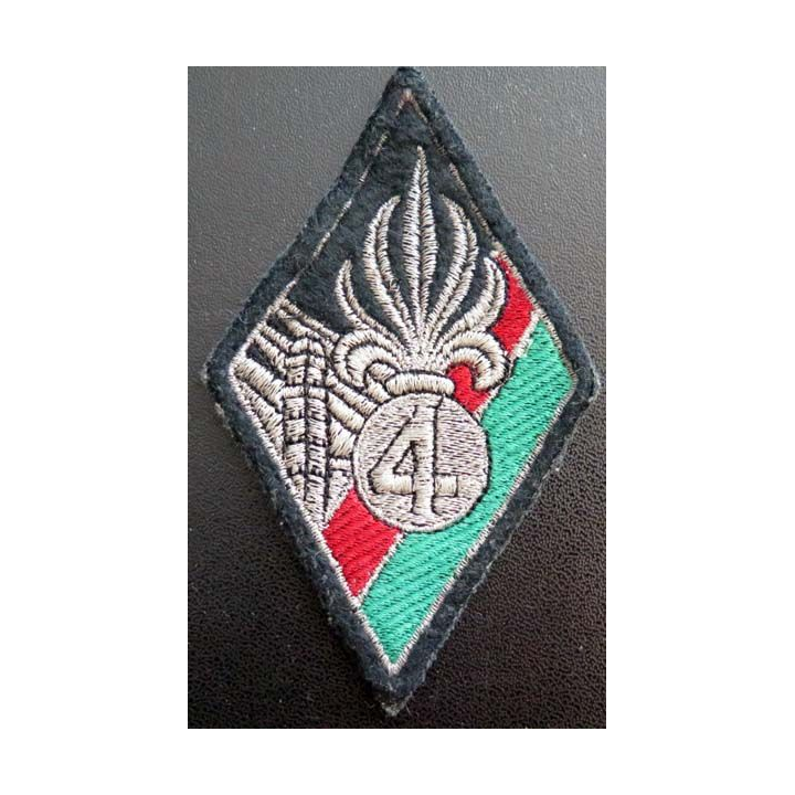 4° REI : insigne tissu du 4° régiment étranger d'infanterie hauteur 11,2 cm
