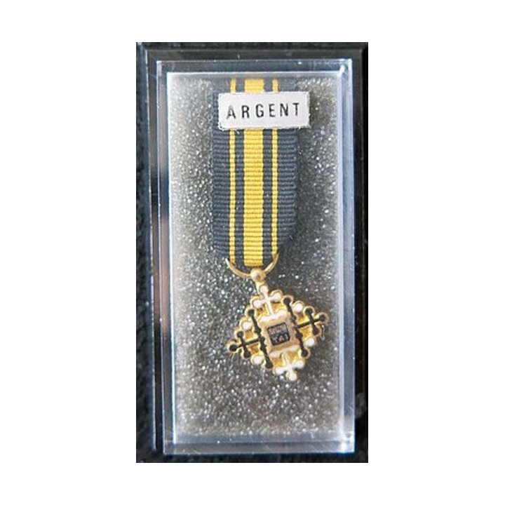 THAÏLANDE : Médaille miniature de chevalier de l'Ordre du Mérite Civil Taï en argent