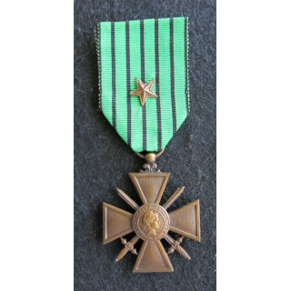 FRANCE : croix de guerre de l'État français (Vichy) 1939-1940 en bronze avec ruban 1 citation (étoile de bronze)