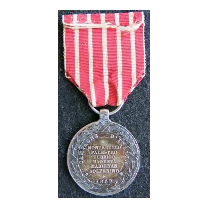 FRANCE : médaille commémorative de la campagne d'Italie de 1859 en argent