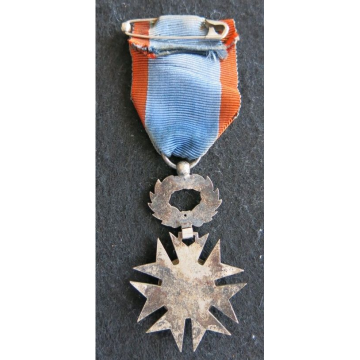FRANCE : médaille de l’ éducation civique 1933 en bronze argenté et émail