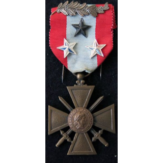 FRANCE : Croix de guerre des théâtres d'opérations extérieures en bronze dos bombé