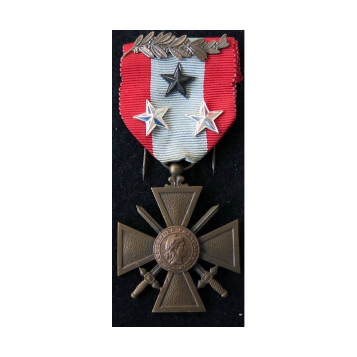 FRANCE : Croix de guerre des théâtres d'opérations extérieures en bronze dos bombé