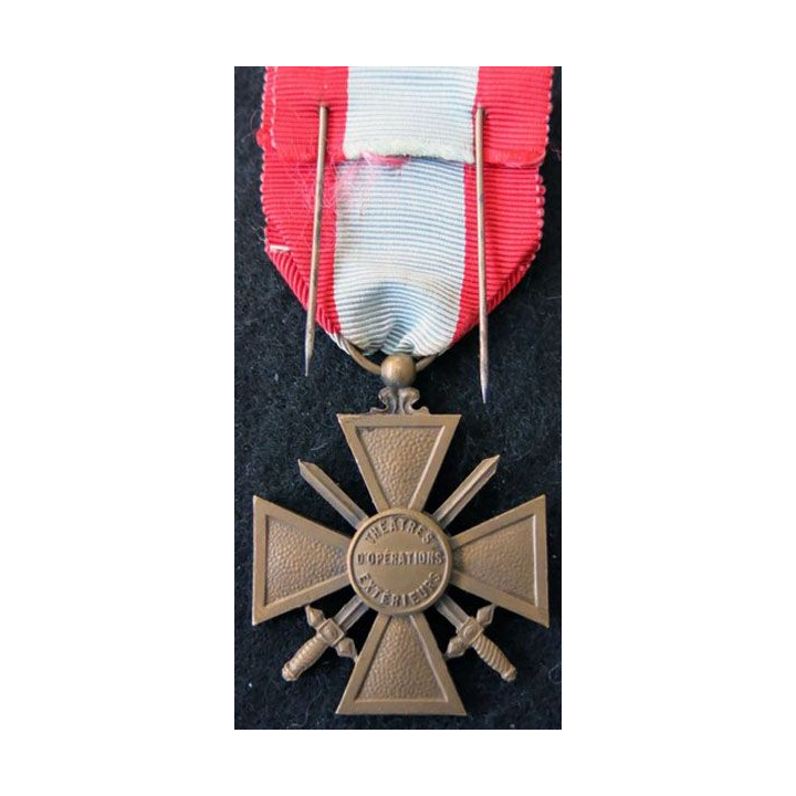 FRANCE : Croix de guerre des théâtres d'opérations extérieures en bronze dos bombé