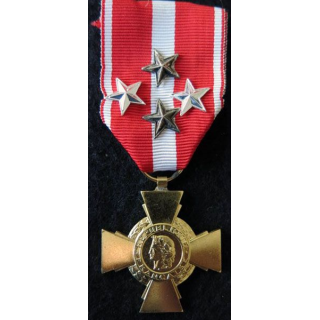 FRANCE : Croix de la valeur militaire actuelle avec 4 citations (étoiles de bronze et d'argent)
