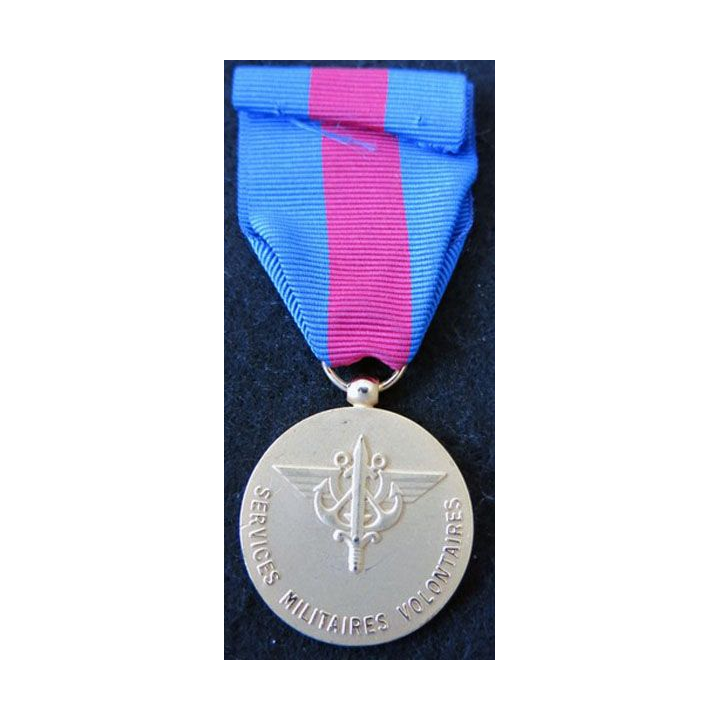 FRANCE : médaille des services militaires volontaires en métal doré