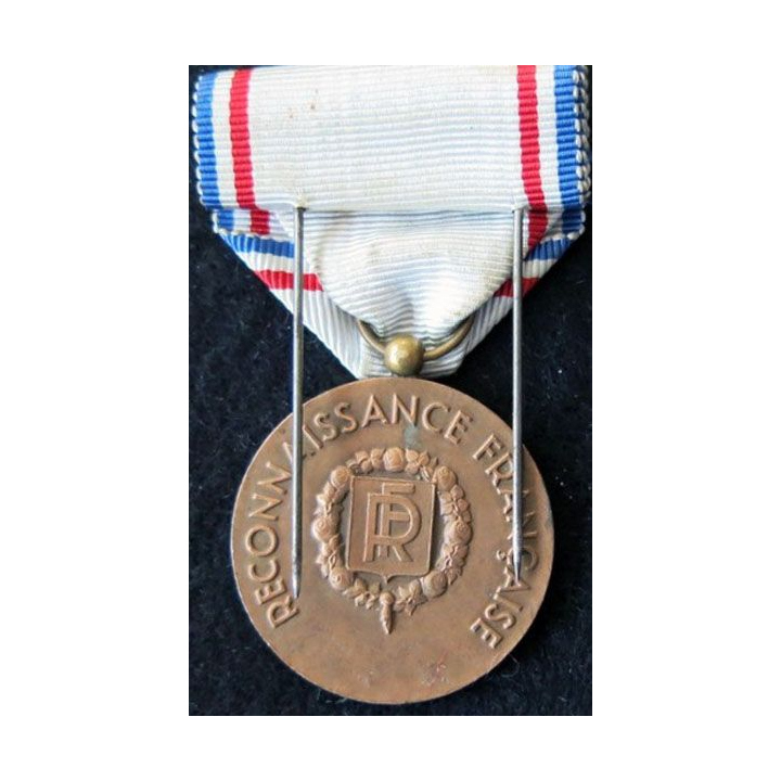 FRANCE : médaille de la reconnaissance française signée M. Delannoy en bronze
