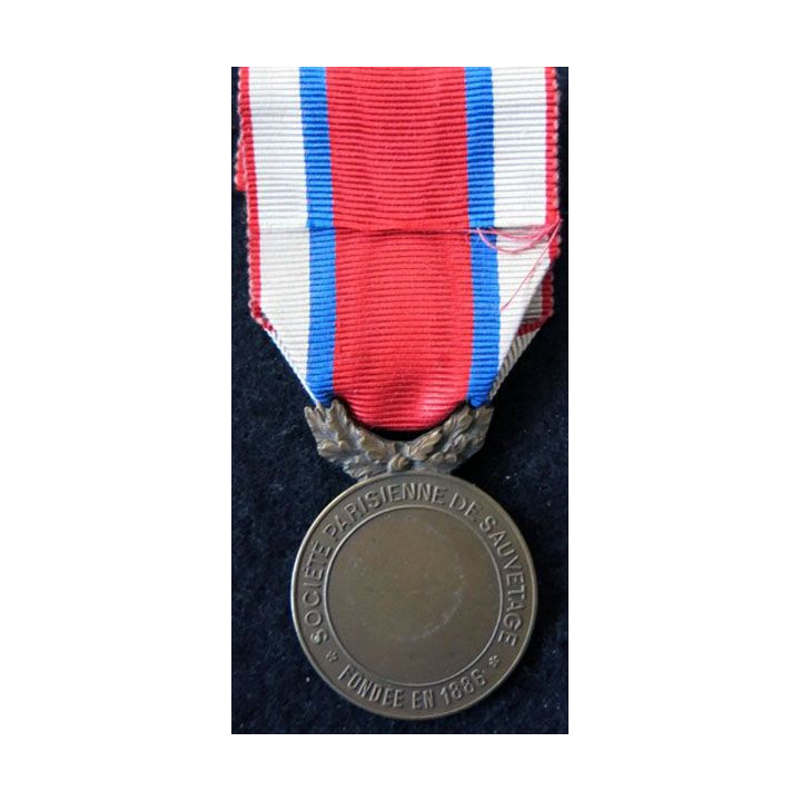 FRANCE : médaille de la société parisienne de sauvetage fondée en 1886 en bronze