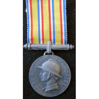 FRANCE  : médaille d'honneur échelon Argent des sapeurs-pompiers en bronze argenté