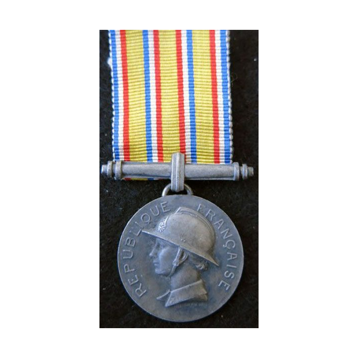 FRANCE  : médaille d'honneur échelon Argent des sapeurs-pompiers en bronze argenté
