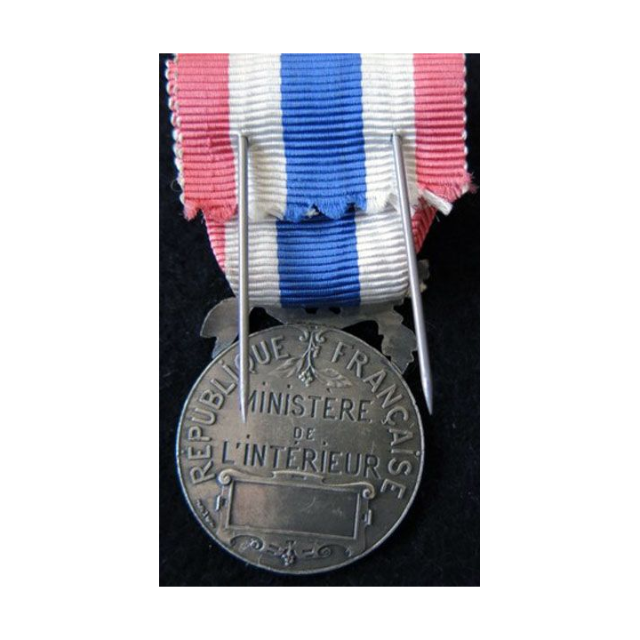 FRANCE  : médaille d'Honneur échelon argent de la Police Française en métal argenté