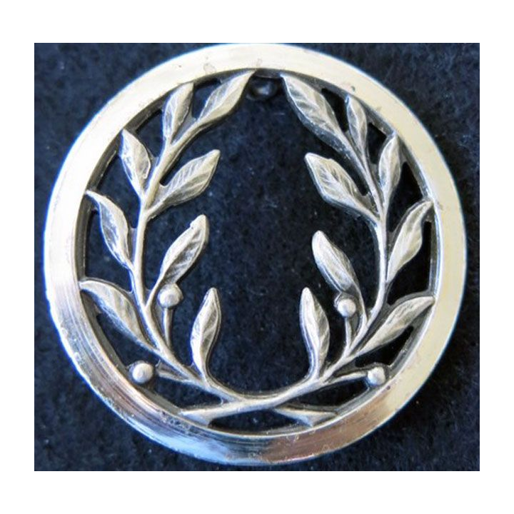 INSIGNE DE BERET SSA  : Insigne béret du Service Vétérinaire de fabrication Béraudy Vaure argenté