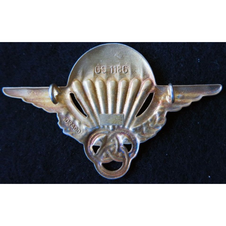 BREVET MONITEUR PARA :  insigne métallique de brevet de moniteur parachutiste de fabrication Drago GS 1186