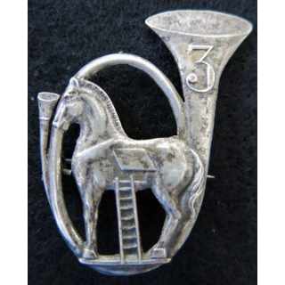 3° BCP : insigne métallique du 3° bataillon de chasseurs à pied cheval de Troie