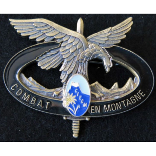 CIECM : insigne métallique du brevet de combat en montagne bronze  Delsart Sens