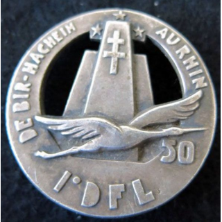 50°CQG 1°DFL : Insigne de la 50° compagnie de quartier général de la 1° division française libre A.B (poinçon)