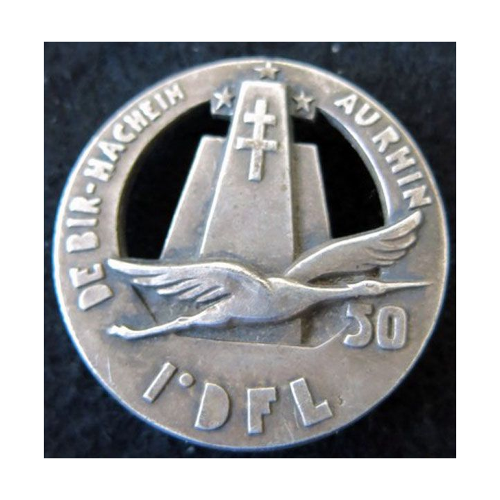 50°CQG 1°DFL : Insigne de la 50° compagnie de quartier général de la 1° division française libre A.B (poinçon)