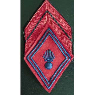 GALON CAPORAL ROUGE d'artillerie sans crochets de fixation