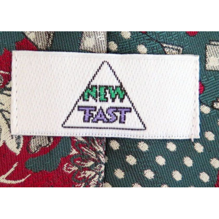 Cravate retro 100 % polyester NEW TAST à dominante verte et bordeaux