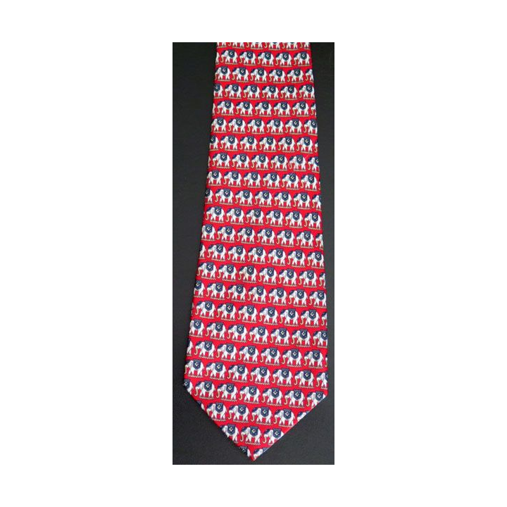 Cravate René Chagal Italian designer 100 % soie à dominante rouge
