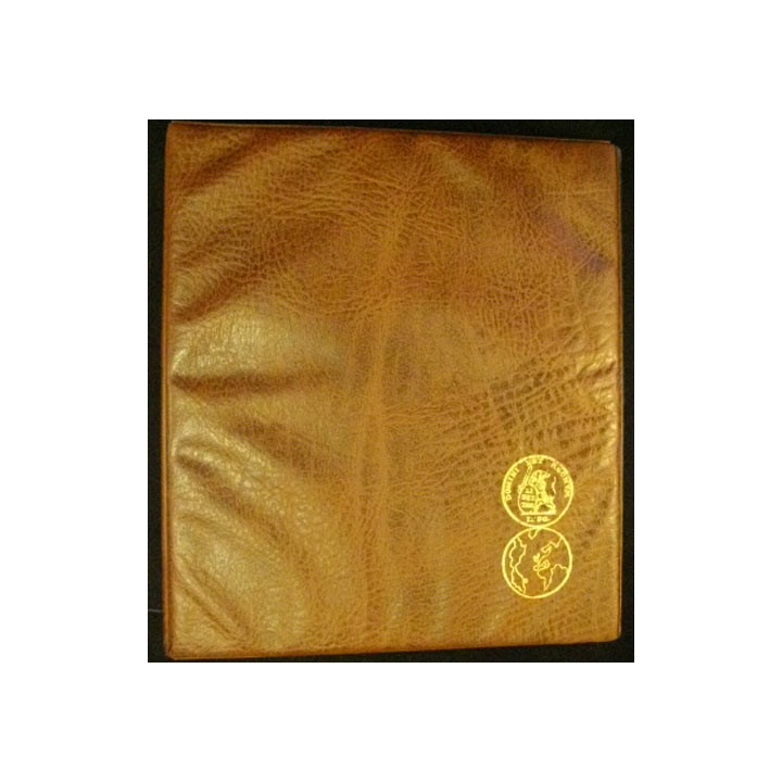 1.CLASSEUR MARRON POUR INSIGNES (4/5 FEUILLES) USAGÉ