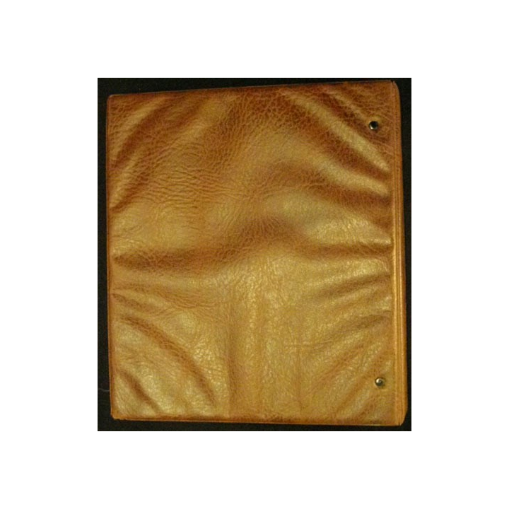 1.CLASSEUR MARRON POUR INSIGNES (4/5 FEUILLES) USAGÉ