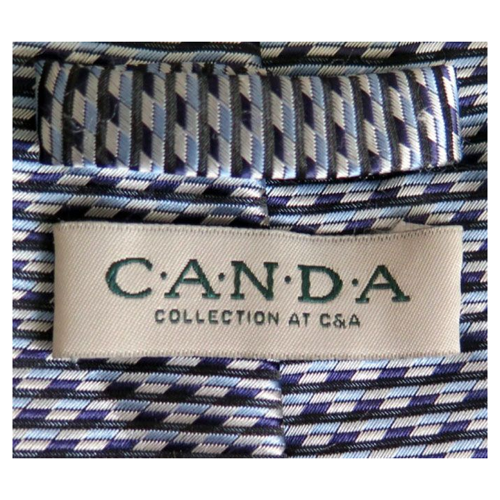 Cravate retro CANDA C & A 100 % polyester à dominante bleue