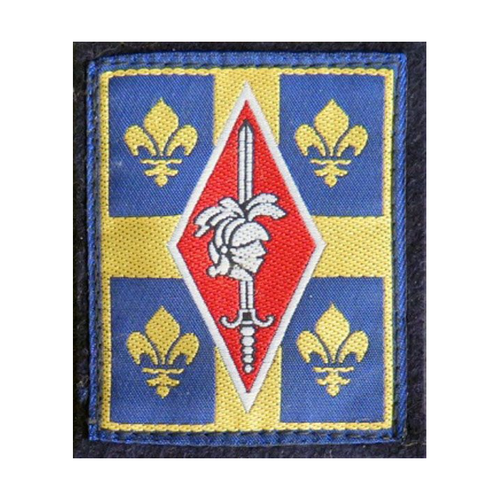 10° DB : insigne tissu de la 10° division blindée cousu sur feutrine noire