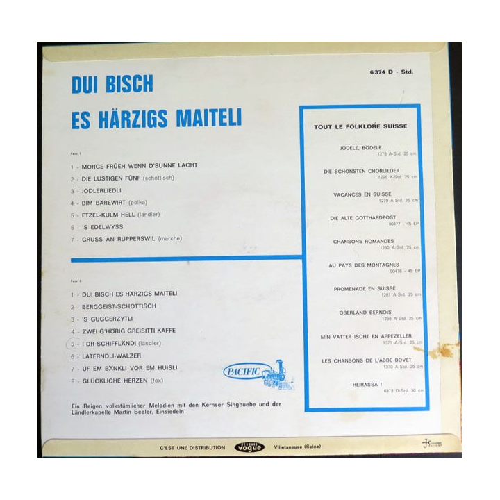 DISQUE 33 T : Dui Bisch es härzigs maiteli 