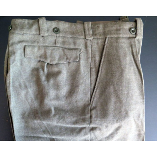 Pantalon uniforme français en toile kaki verte armée taille 40 environ