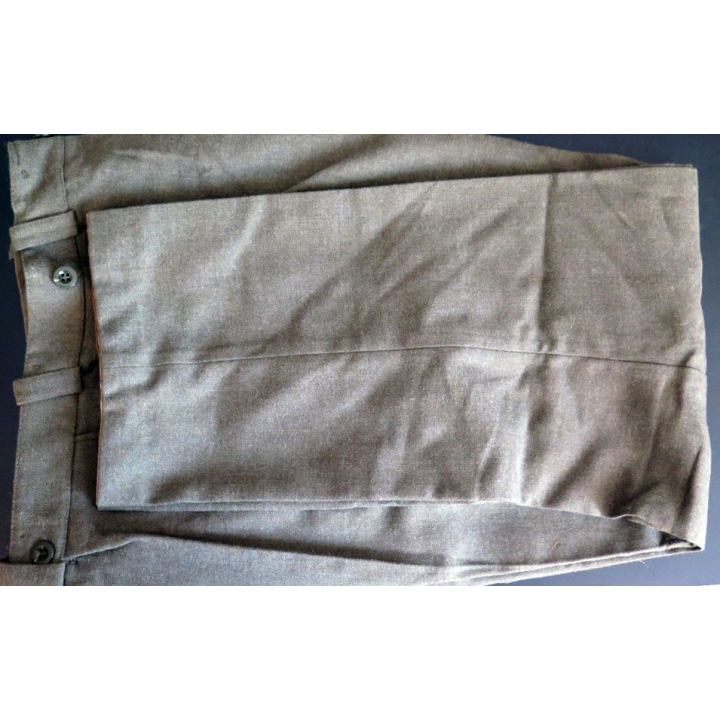 Pantalon uniforme français en toile kaki verte armée taille 40 environ